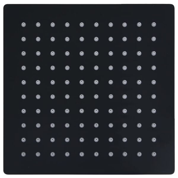 vidaXL Regnduschhuvud rostfritt stål 20x20 cm fyrkantigt svart