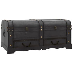 vidaXL Skattkista vintagestil stor tr&auml; svart