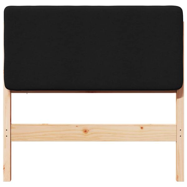 vidaXL Kl&auml;dd s&auml;nggavel med huvudgavel Brun och svart 80 cm Massiv furu