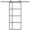 vidaXL Skjutd&ouml;rr med beslag svart 90x205 cm ESG-glas