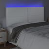 vidaXL Sänggavel LED vit 180x5x118/128 cm konstläder