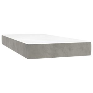vidaXL Pocketres&aring;rmadrass medium ljusgr&aring; 80x200x20 cm sammet