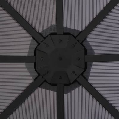 vidaXL Paviljong med draperi aluminium 3x3 m svart