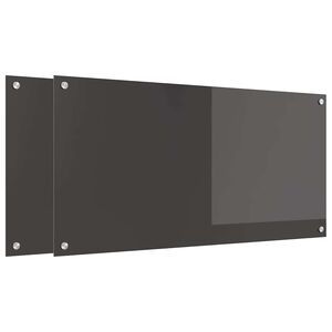 vidaXL K&ouml;kspl&aring;nbak 2 pcs M&ouml;rkgr&aring; 100 x 50 cm h&auml;rdat glas