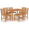 vidaXL 7-delad tr&auml;dg&aring;rdsmatgrupp 140x80 cm massiv teak