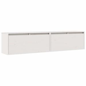 vidaXL V&auml;ggsk&aring;p 2 st vit 80x30x35 cm massiv furu