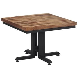 vidaXL Soffbord 55x55x40 cm massiv &aring;tervunnen teak