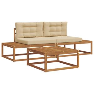 vidaXL Utomhussoffset med kudde Naturlig och Beige