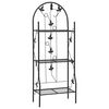 vidaXL V&auml;xtst&ouml;d 3 hyllor svart 52x28x128 cm j&auml;rn