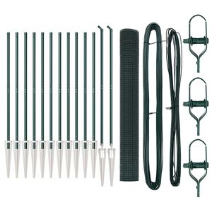 vidaXL Svetsat tr&aring;dgalleri med piggar 25 x 1,4 m PVC-belagda st&aring;l Gr&ouml;n