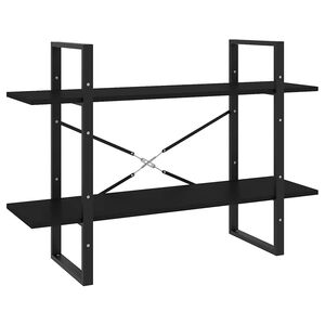 vidaXL Bokhylla 2 hyllplan svart 100x30x70 cm konstruerat tr&auml;