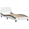 vidaXL Bed Frame without Mattress "Zadar" White and Black 80x200 cm Faux Leather