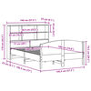 vidaXL S&auml;ng med bokhylla utan madrass vaxbrun 140x190cm massiv furu