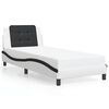 vidaXL Bed Frame without Mattress "Zadar" White and Black 90x190 cm Faux Leather