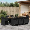 vidaXL Tr&auml;dg&aring;rdsm&ouml;belset 9 pcs Svart konstrotting