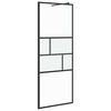vidaXL Walk-in Duschv&auml;gg Svart 80 x 195 x 0,5 cm Glas och Aluminium