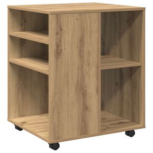vidaXL Sk&aring;p med hjul artisan ek 60x53x72 cm konstruerat tr&auml;