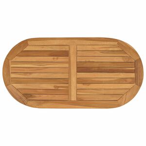 vidaXL Bordsskiva Oval Massivt teaktr&auml; Naturlig