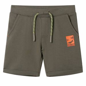 Barnshorts med snöre mörk khaki 116