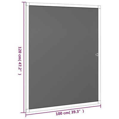 vidaXL Insektsnät för fönster antracit 100x120 cm