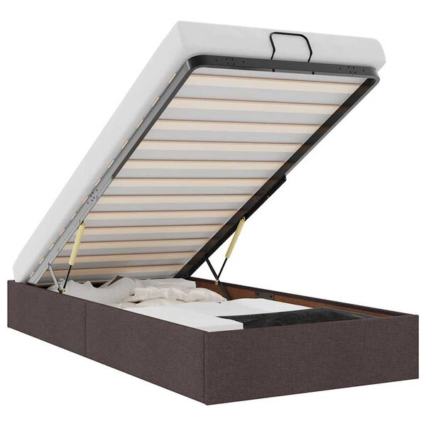 vidaXL Ottoman s&auml;ngram utan madrass m&ouml;rkbrun 90x190 cm tyg