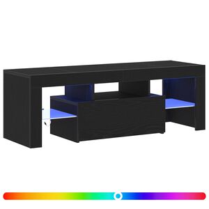 vidaXL TV-sk&aring;p 120 x 35 x 40 cm Svart Ek Konstruerat tr&auml;