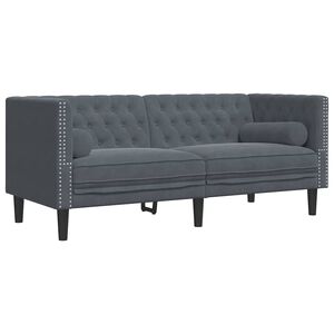 vidaXL Soffa M&ouml;rkgr&aring; 174 x 74,5 x 70,5 cm Sammet