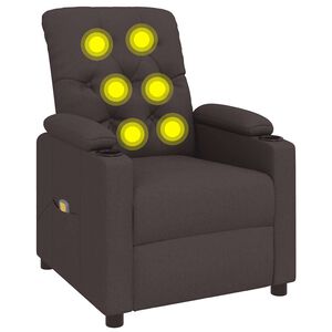 vidaXL Massagef&aring;t&ouml;lj m&ouml;rkbrun tyg