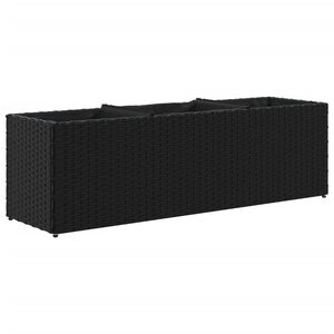 vidaXL Odlingsl&aring;da med 3 krukor svart 105x30x32 cm konstrotting
