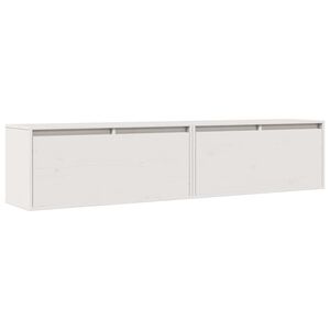vidaXL V&auml;ggsk&aring;p 2 st vit 80x30x35 cm massiv furu