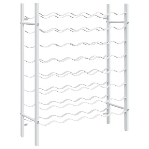 vidaXL Vinst&auml;ll f&ouml;r 48 flaskor vit metall