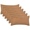 vidaXL Kudd&ouml;verdrag 6 st HOUTEN Beige 40 x 70 cm Boucl&eacute;