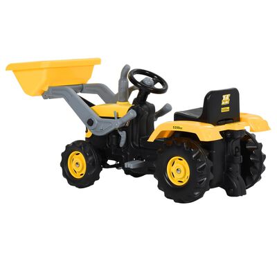 vidaXL Pedaltraktor med skopa för barn gul och svart