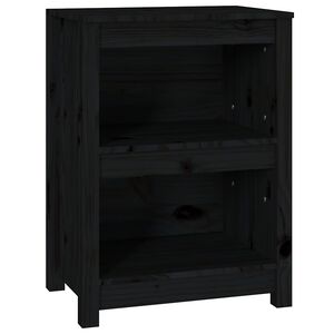 vidaXL Bokhylla svart 50x35x68 cm massiv furu