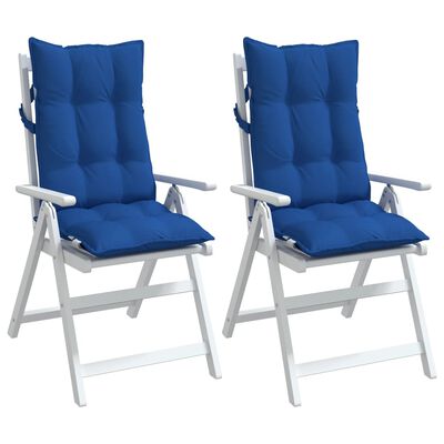 vidaXL Stolsdynor för stolar med hög rygg 2 st kungsblå oxfordtyg