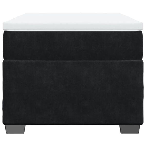 vidaXL Ramsäng med madrass svart 100x200 cm sammet