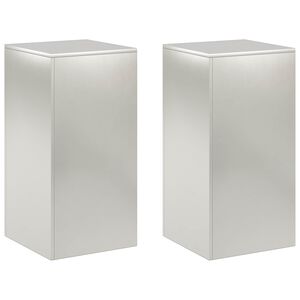 vidaXL V&auml;xtst&auml;ll 2 pcs Silver 40 x 40 x 80 cm St&aring;l