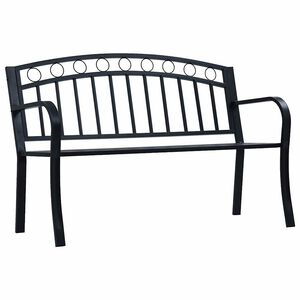 vidaXL Tr&auml;dg&aring;rdsb&auml;nk 125 cm svart st&aring;l