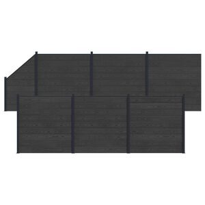 vidaXL St&auml;ngselpanel 7 pcs WPC och aluminium Svart