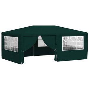 vidaXL Professionellt partyt&auml;lt med v&auml;ggar 4x6 m gr&ouml;n 90 g/m&sup2;