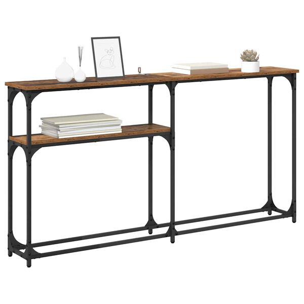 vidaXL Konsolbord Gammalt tr&auml; 145x22.5x75cm Konstruerat tr&auml;