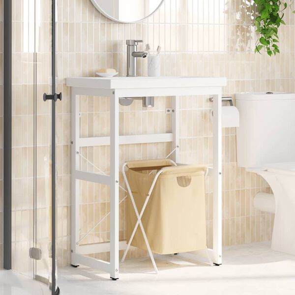 vidaXL Ram f&ouml;r tv&auml;ttst&auml;ll vit 59x38x83 cm j&auml;rn