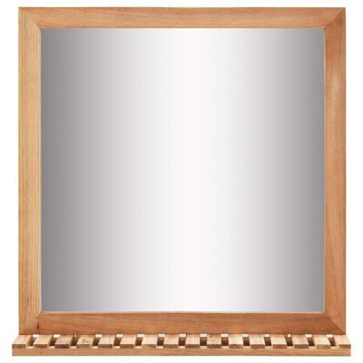 vidaXL Tvättställsskåp med spegel massivt valnötsträ
