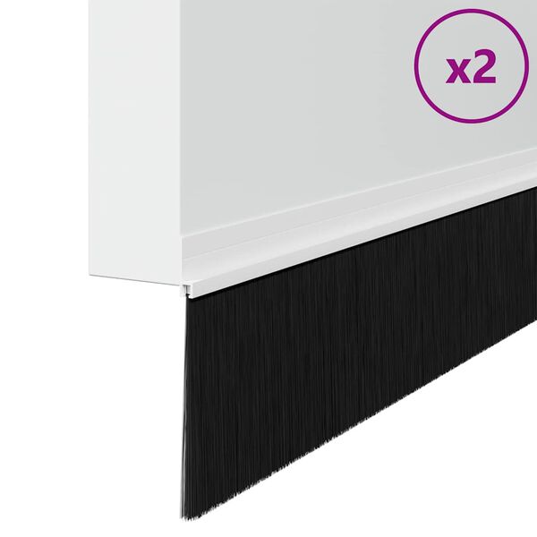 vidaXL Självhäftande dörrborstlist 2 pcs Vit 100 cm Aluminiumlegering