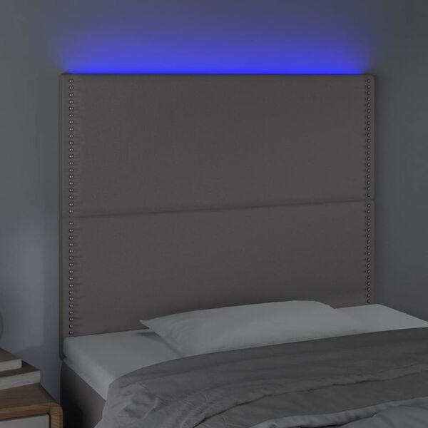 vidaXL S&auml;nggavel LED gr&aring; 90x5x118/128 cm konstl&auml;der