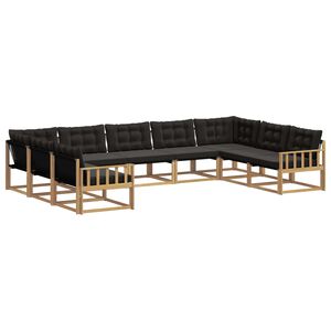 vidaXL Utomhussoffset 9 st Vit och svart