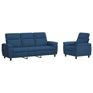 vidaXL Soffset 2 st Bl&aring; Tyg