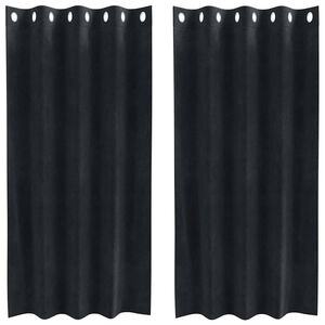 vidaXL Mörkläggningsgardiner 2 pcs Svart 140 x 175 cm Sammet