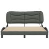 vidaXL Bed Frame with LED without Mattress "Hvar" Dark Grey 160x200 cm Fabric