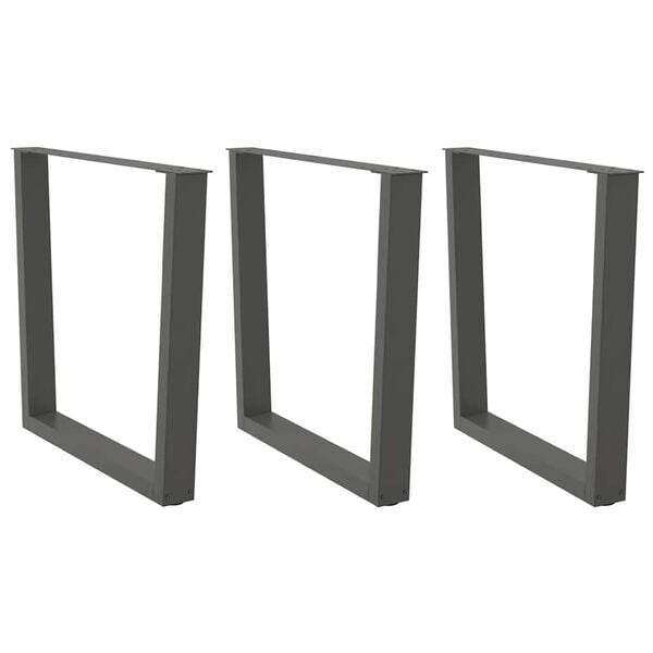 vidaXL Matbordsben V-formade 3 st antracit 90x(72-73,3) cm stål